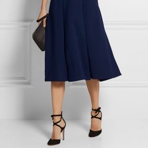 NWOT Gianvito Rossi Suede Black Round Toe Lace Up Heels Size 39.5 fits like 9